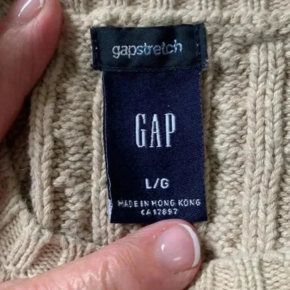 Gap beige cable knit cotton sweater, machine washable - Picture 6 of 8